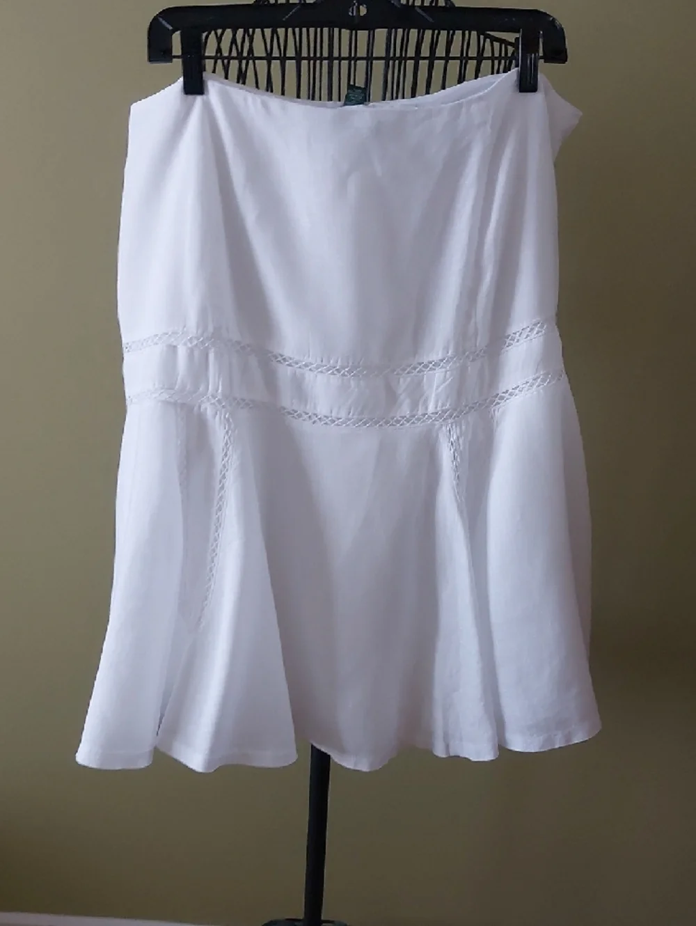 Ralph Lauren White A-Line Eyelet Trim Skirt - Picture 7 of 8
